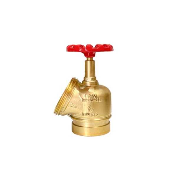 GPM 123 – Válvula Comercial 45º PN 16 2.1/2” Grooved 73MM x 5FPP em Latão com Volante de 90mm